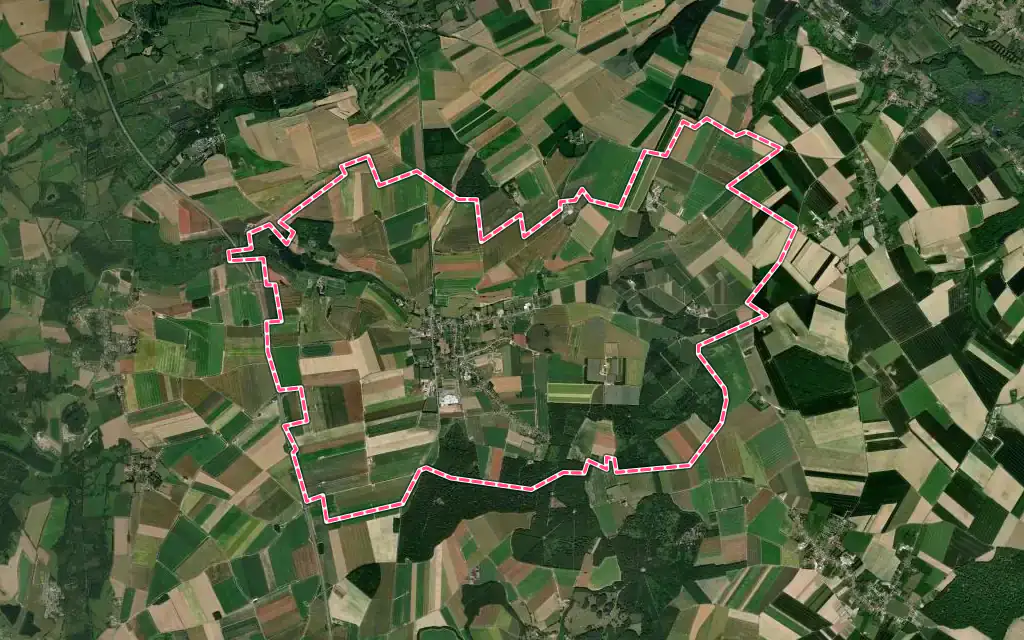 Vue satellite de Vron avec ses contours administratifs