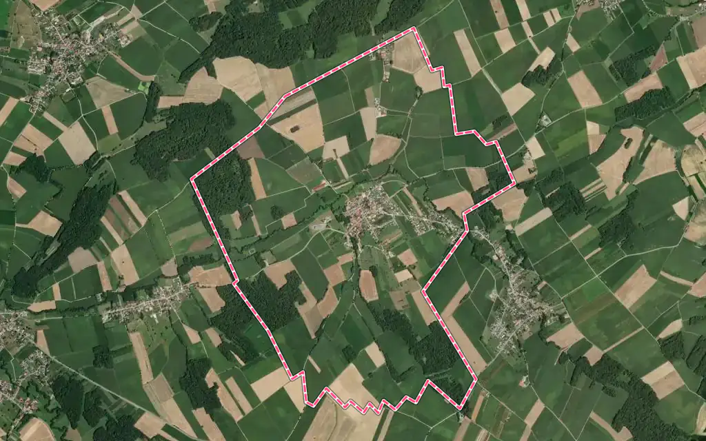 Vue satellite de Wahlbach avec ses contours administratifs