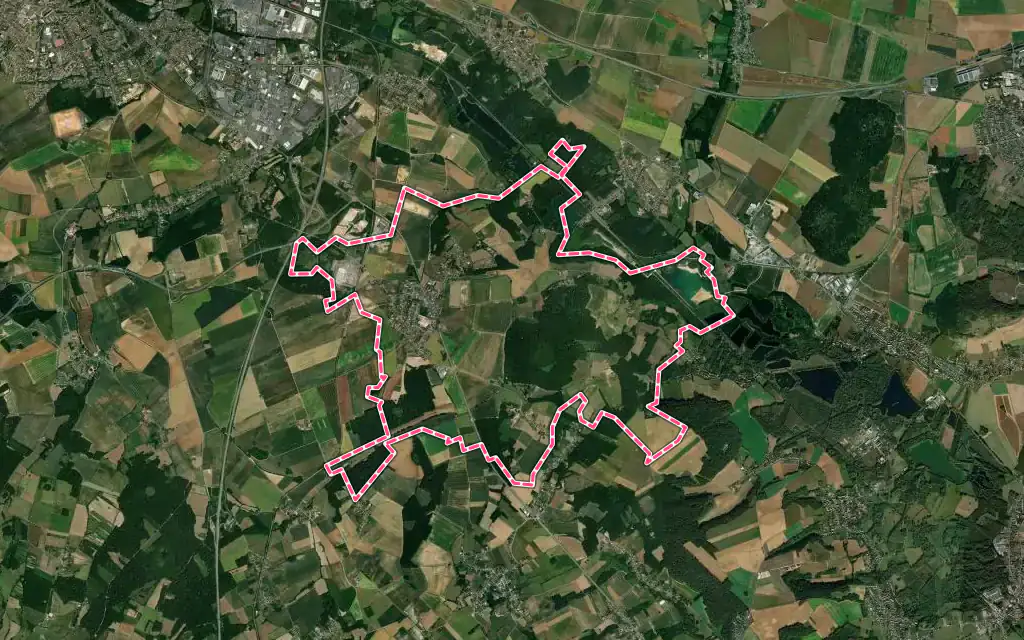 Vue satellite de Warluis avec ses contours administratifs