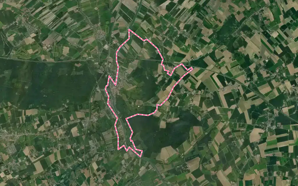 Vue satellite de Watten avec ses contours administratifs