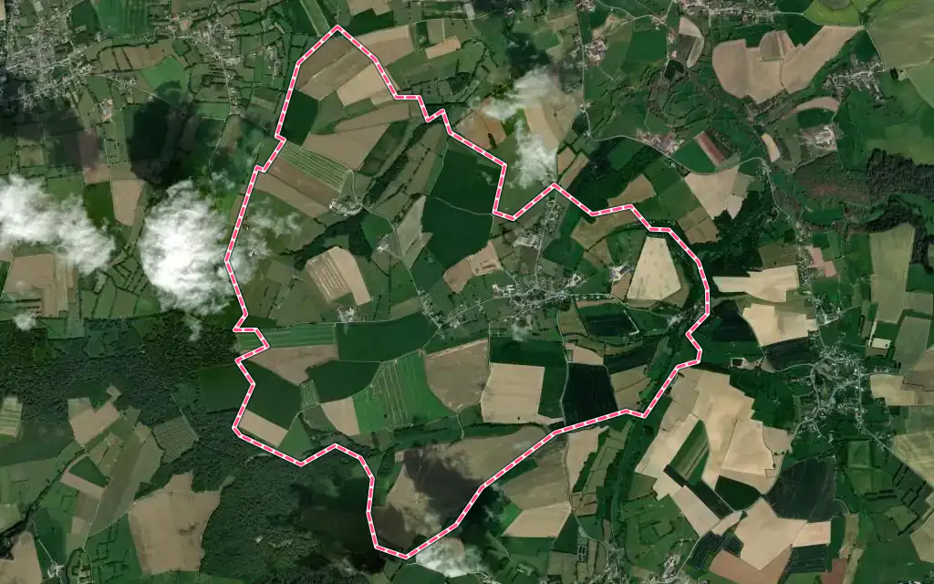 Vue satellite de Wattignies-la-Victoire avec ses contours administratifs
