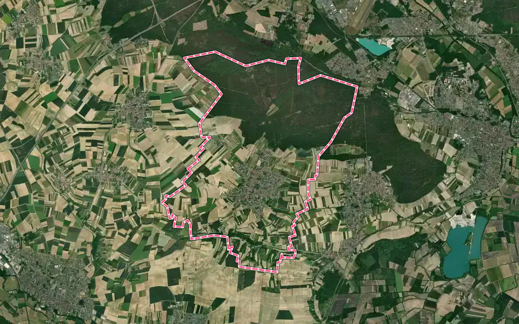 Vue satellite de Weitbruch avec ses contours administratifs