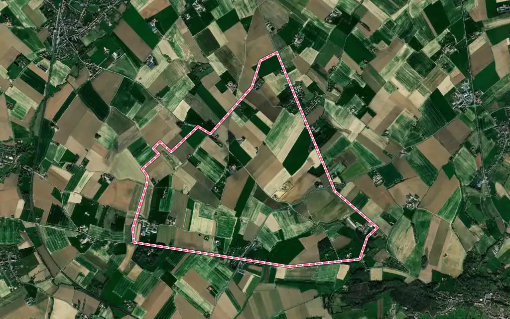 Vue satellite de Wemaers-Cappel avec ses contours administratifs