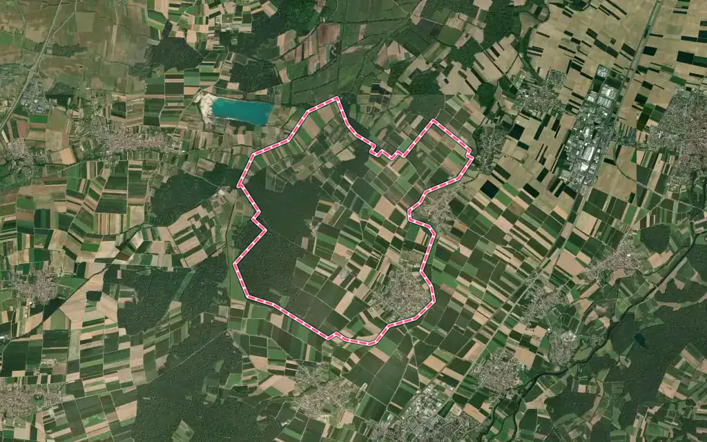 Vue satellite de Westhouse avec ses contours administratifs