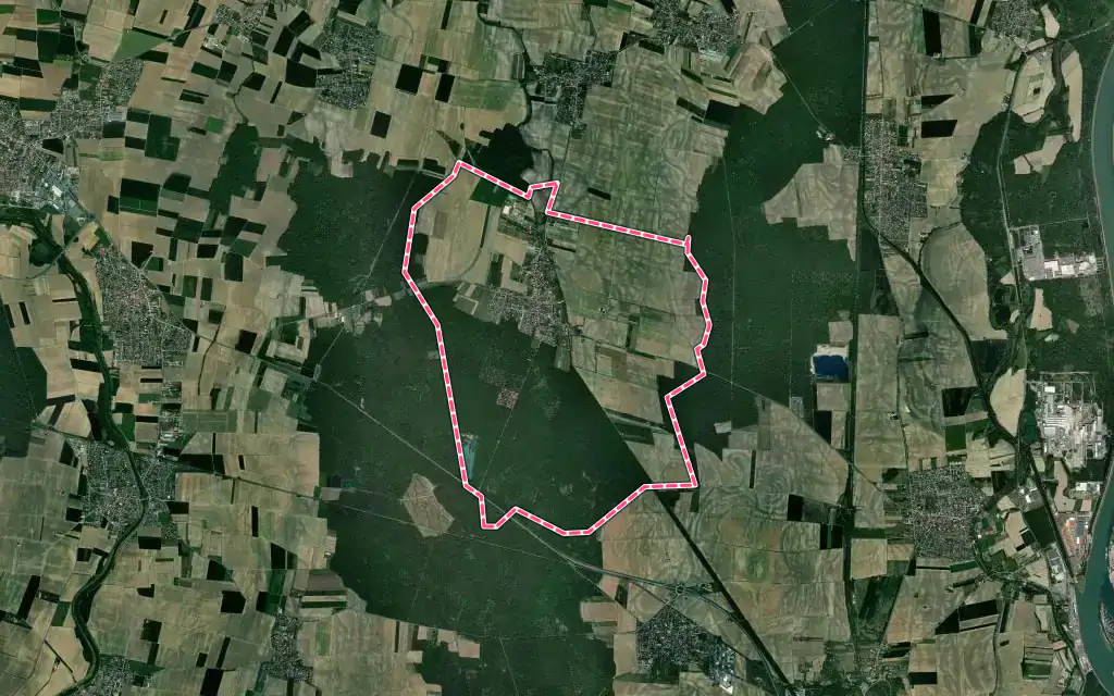 Vue satellite de Widensolen avec ses contours administratifs