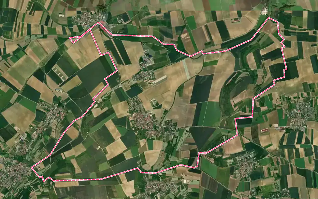Vue satellite de Willgottheim avec ses contours administratifs