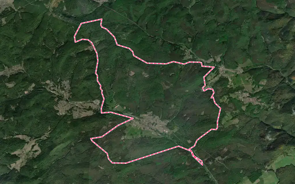 Vue satellite de Wimmenau avec ses contours administratifs