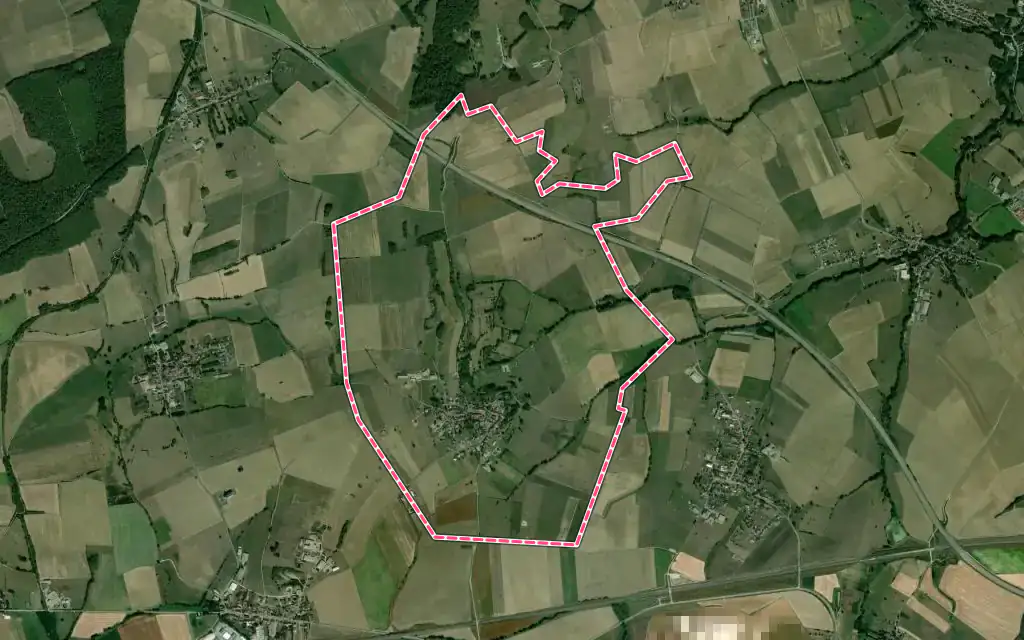 Vue satellite de Wintersbourg avec ses contours administratifs
