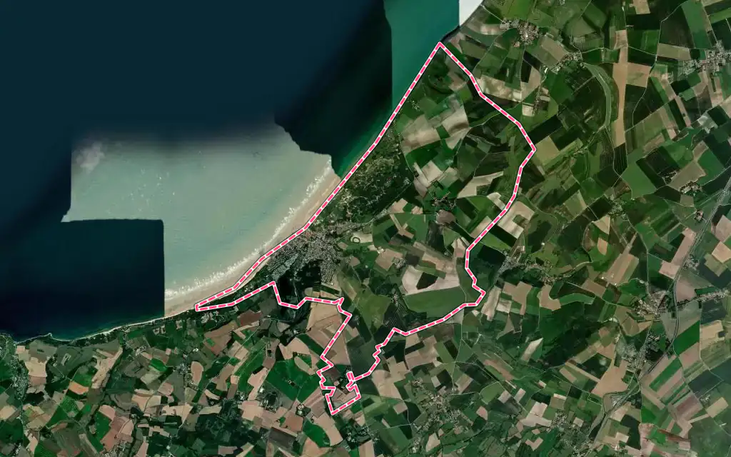 Vue satellite de Wissant avec ses contours administratifs