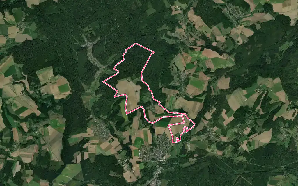 Vue satellite de Wissignicourt avec ses contours administratifs