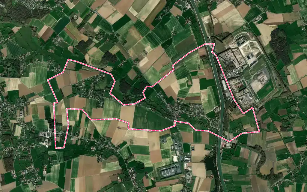 Vue satellite de Wittes avec ses contours administratifs