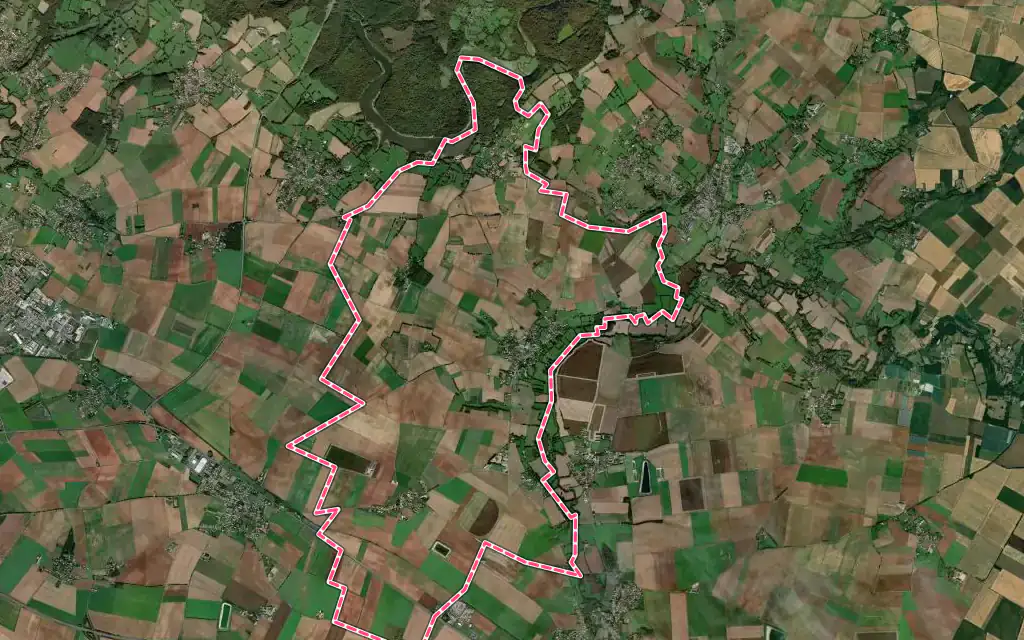 Vue satellite de Xanton-Chassenon avec ses contours administratifs