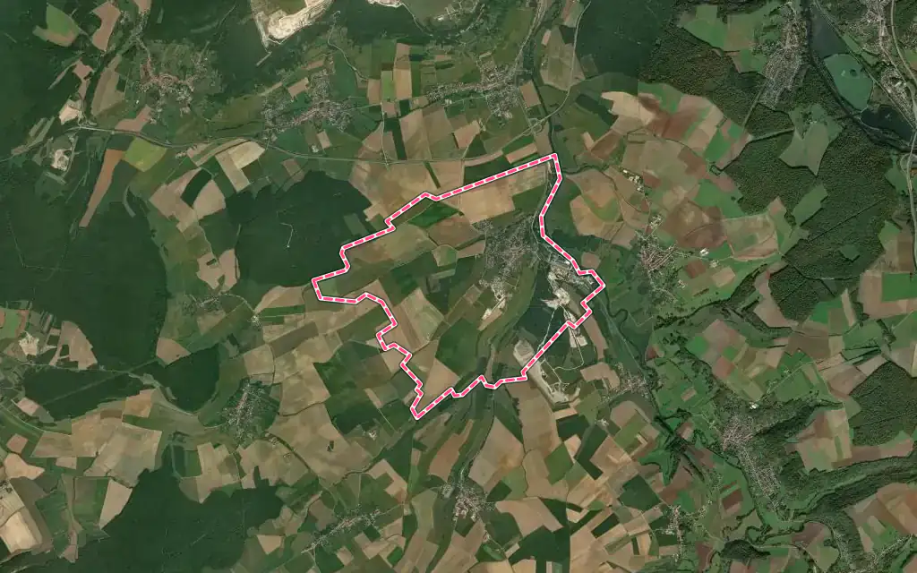 Vue satellite de Xeuilley avec ses contours administratifs