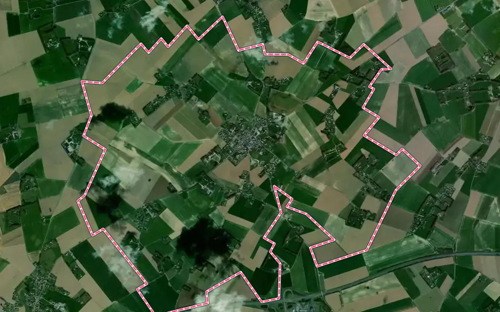 Vue satellite de Yébleron avec ses contours administratifs