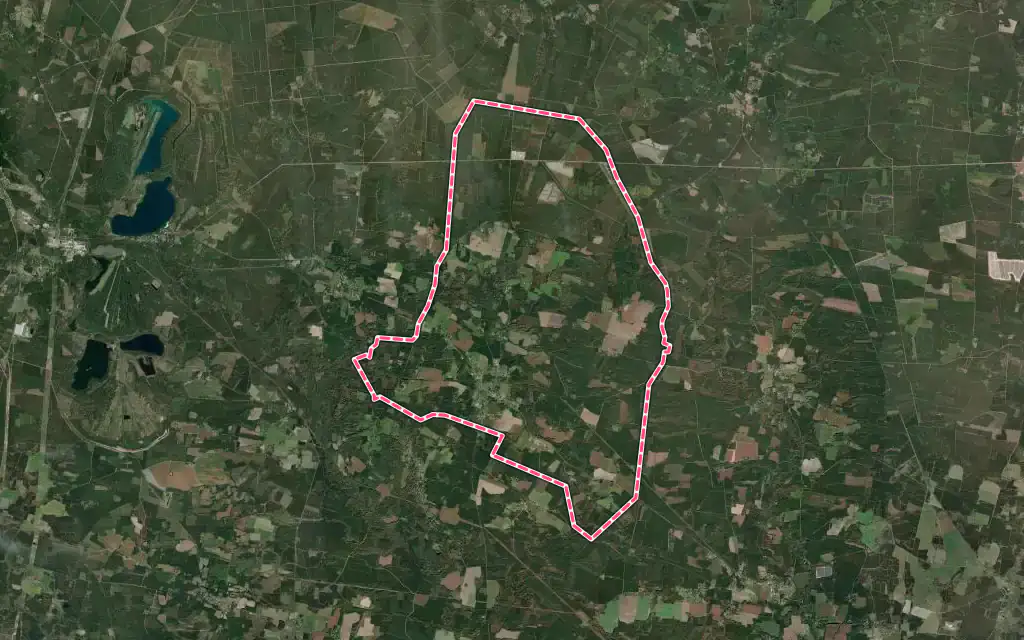 Vue satellite de Ygos-Saint-Saturnin avec ses contours administratifs