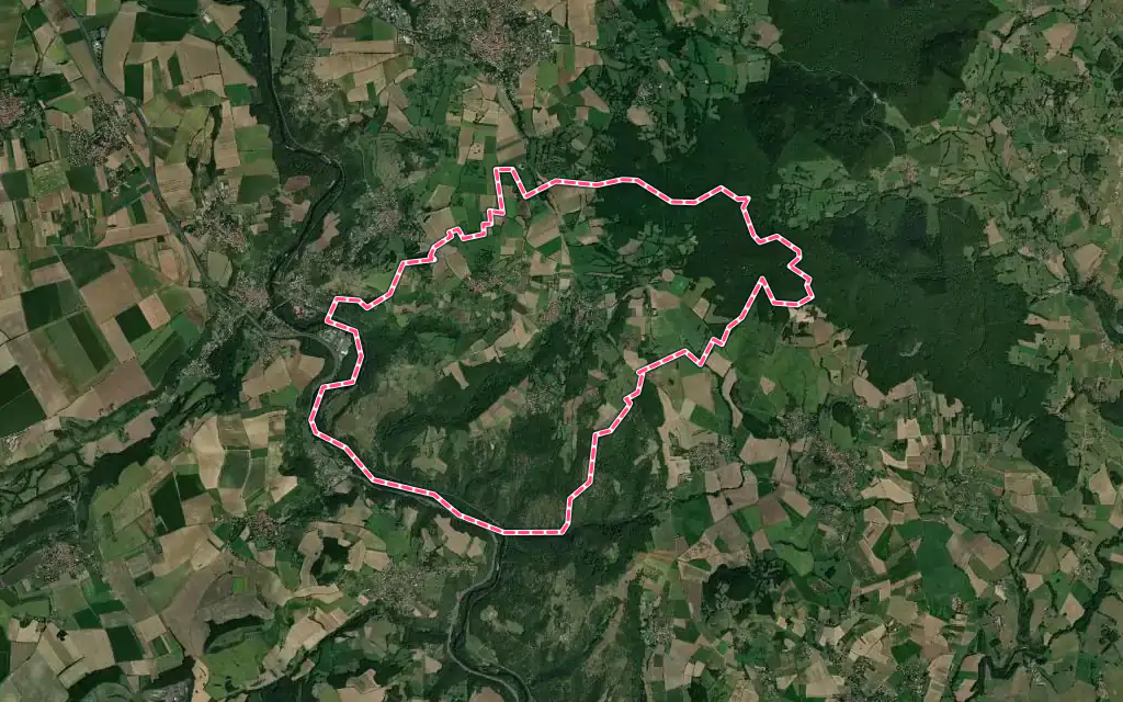 Vue satellite de Yronde-et-Buron avec ses contours administratifs