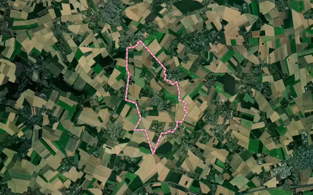 Vue satellite de Yvecrique avec ses contours administratifs