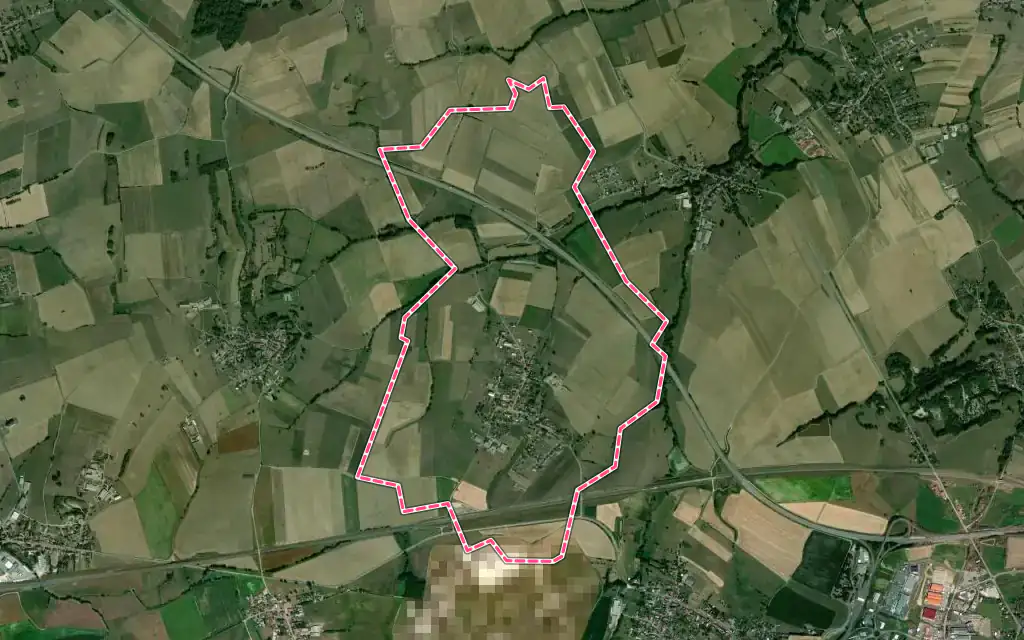 Vue satellite de Zilling avec ses contours administratifs