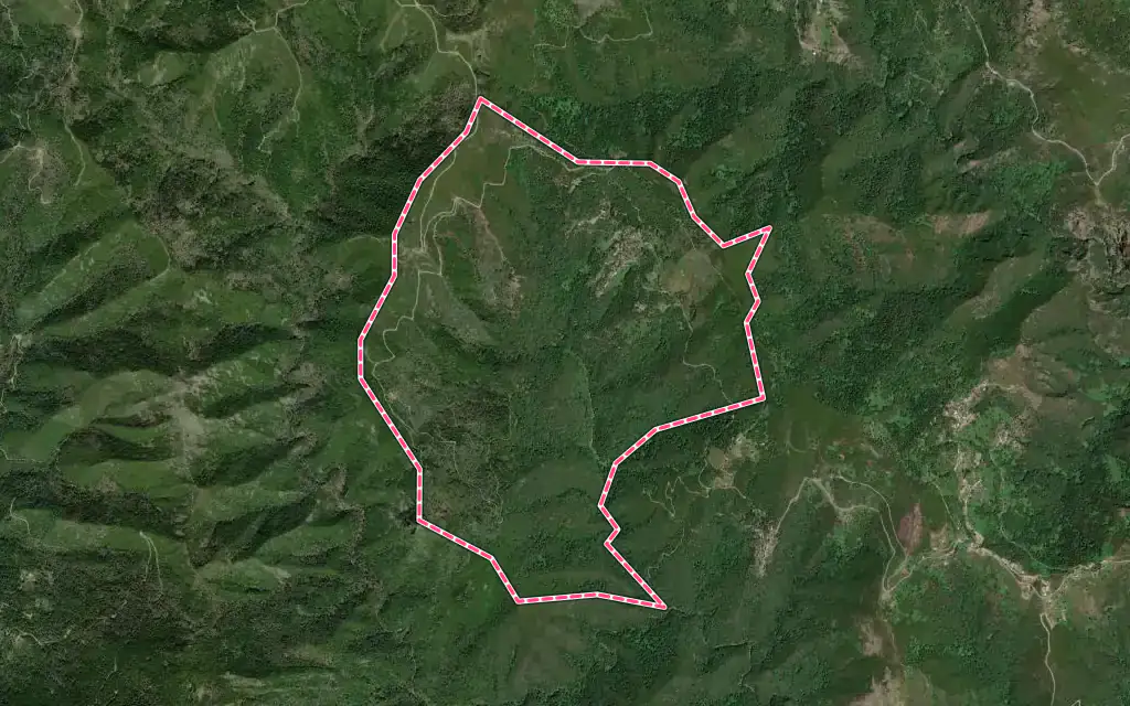 Vue satellite de Zuani avec ses contours administratifs